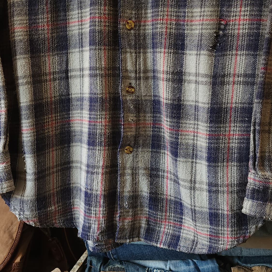 90s 아메리칸 빈티지 체크셔츠 헤비 플란넬 워크셔츠 빅체크 상품이미지7