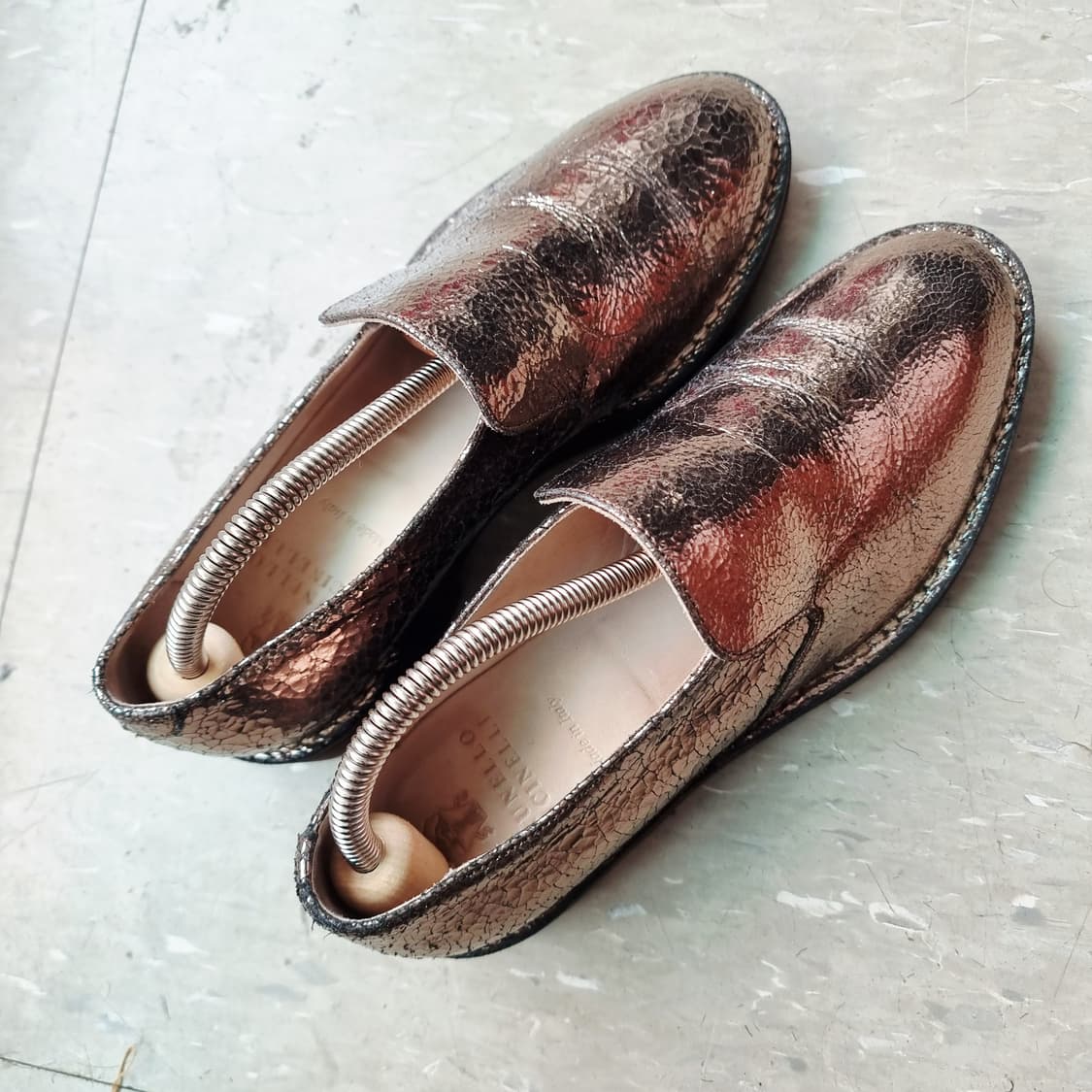 브루넬로 쿠치넬리 골드브라운 크랙 로퍼 슈즈 (240/표기37) 비브람완 상품이미지2