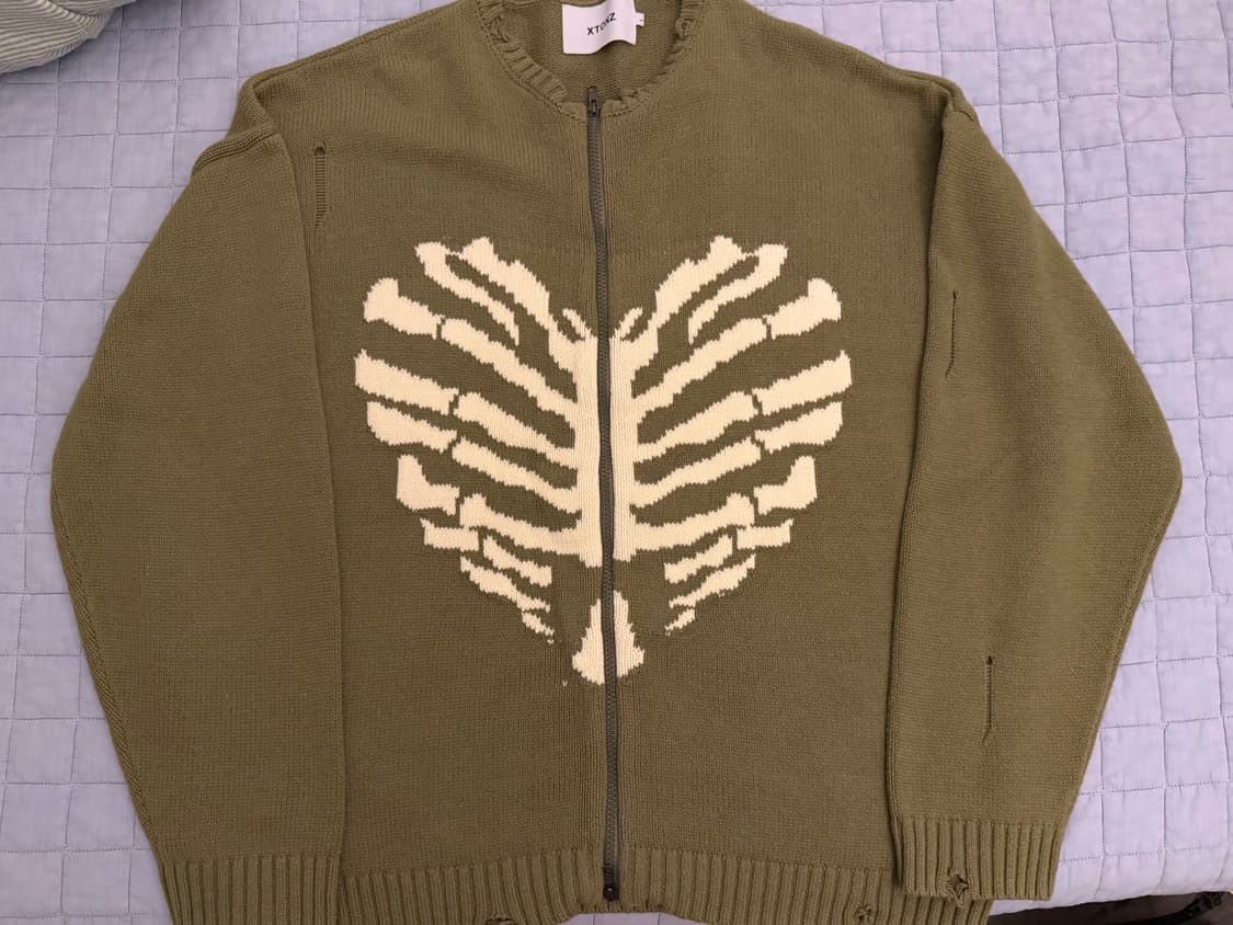 엑스톤즈 보운 니트집업 카키 L 상품이미지2