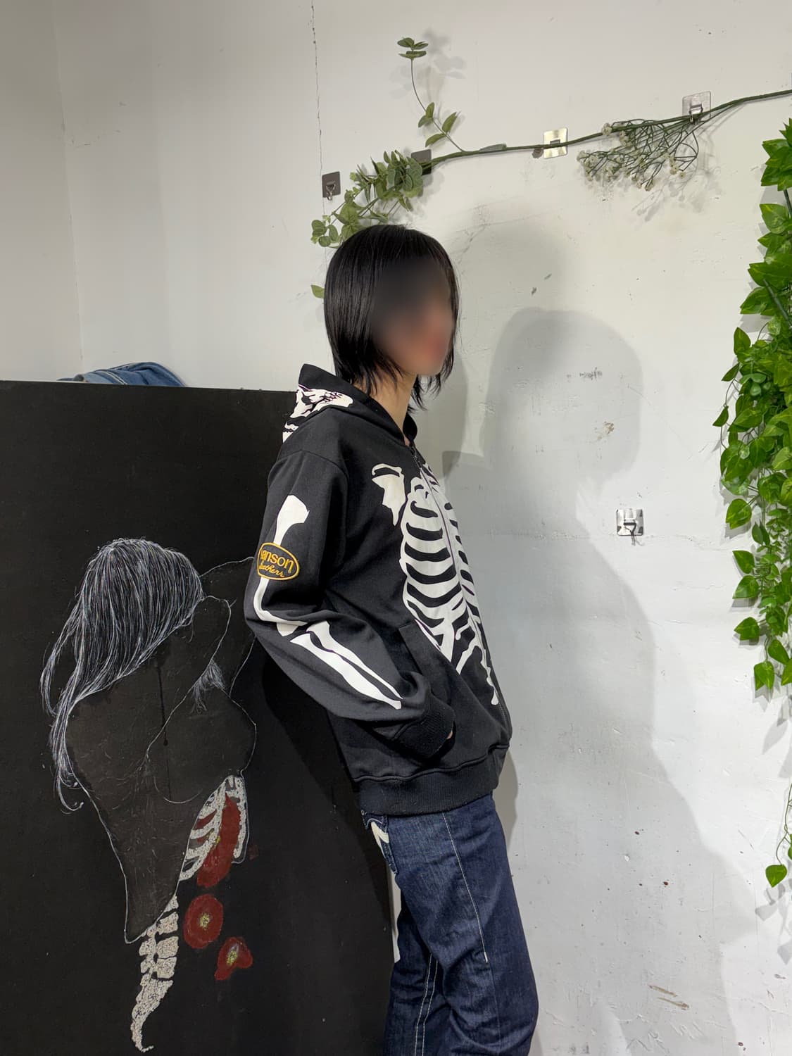 벤슨 스켈레톤 본 스컬 후드 집업 L 상품이미지6