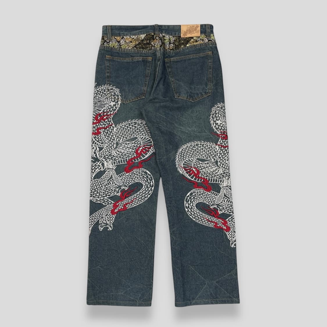 BUKKIR ABOU 자수 데님 팬츠 상품이미지5