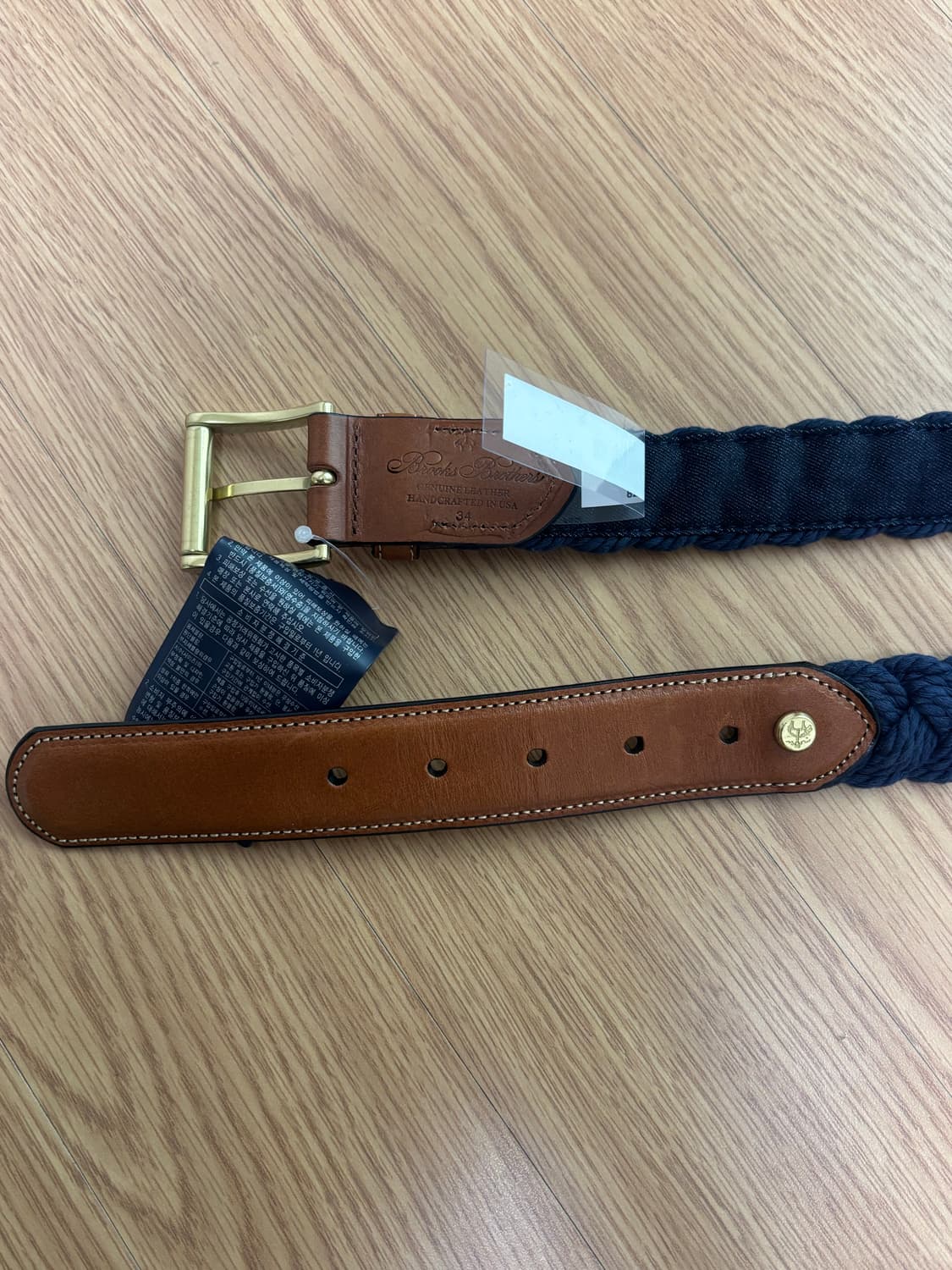 [새상품] 브룩스브라더스 레더 코튼 벨트 상품이미지3