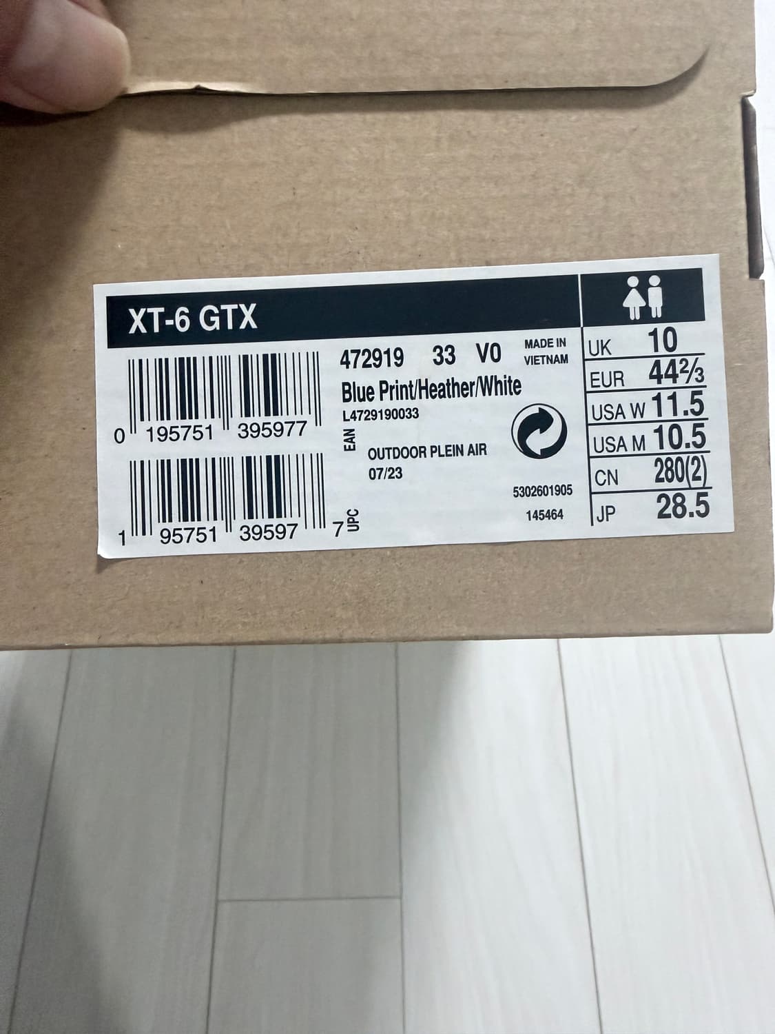 살로몬 salomon xt-6 고어텍스 블루/285 상품이미지5