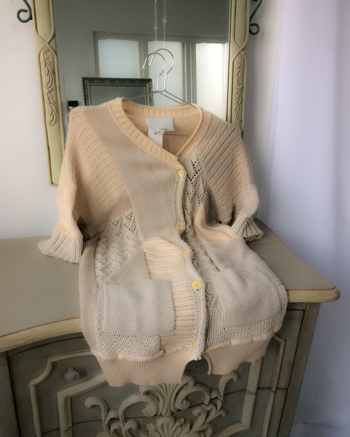 Patch work knitted cardigan 상품이미지1