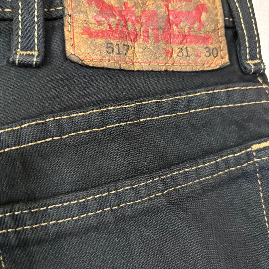 리바이스 517 블랙 부츠컷 데님팬츠 오버다잉 31x30 상품이미지7