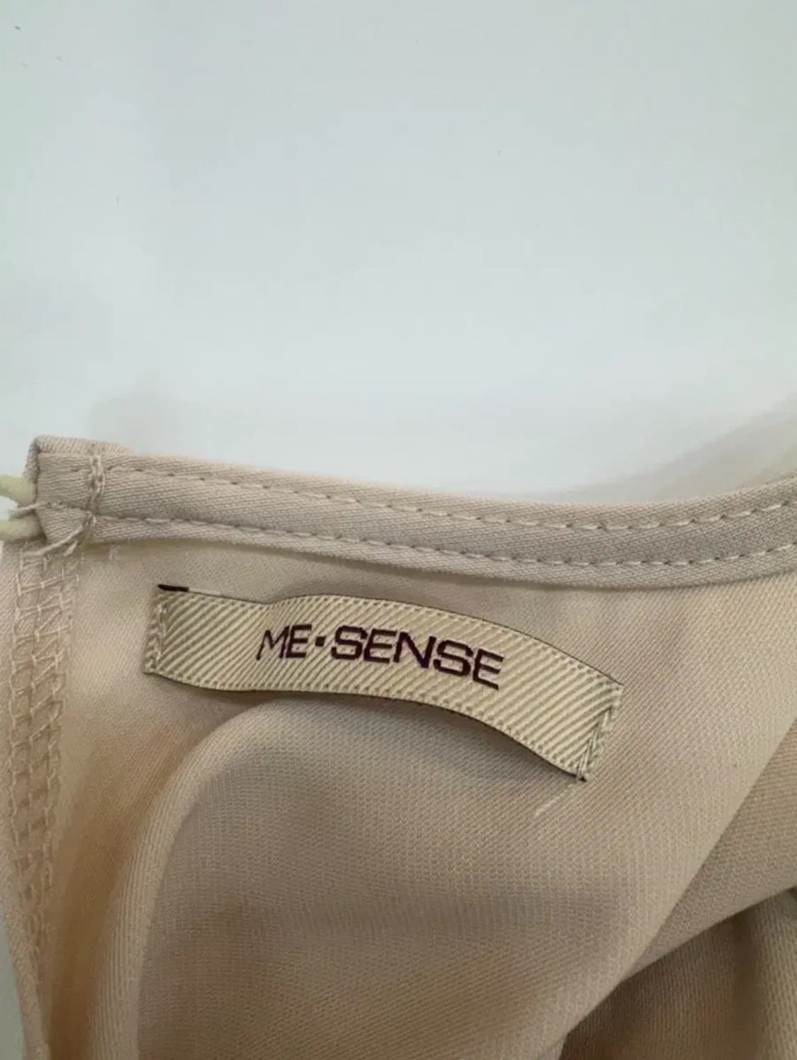 vtg 미센스(ME:SENSE) 베이지 핀턱 리본 원피스 상품이미지4