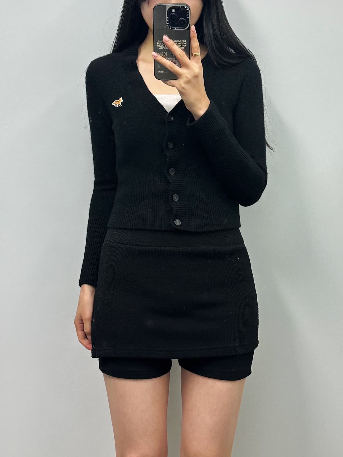 메종키츠네 베이비폭스 블랙 울 가디건 상품이미지1