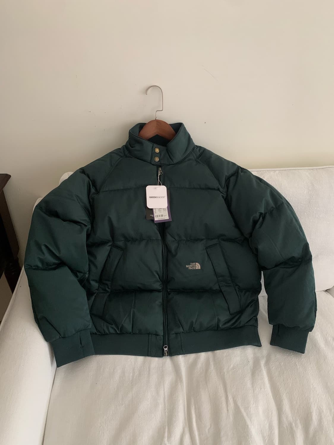 노스페이스 퍼플 로고 패딩size s 상품이미지1