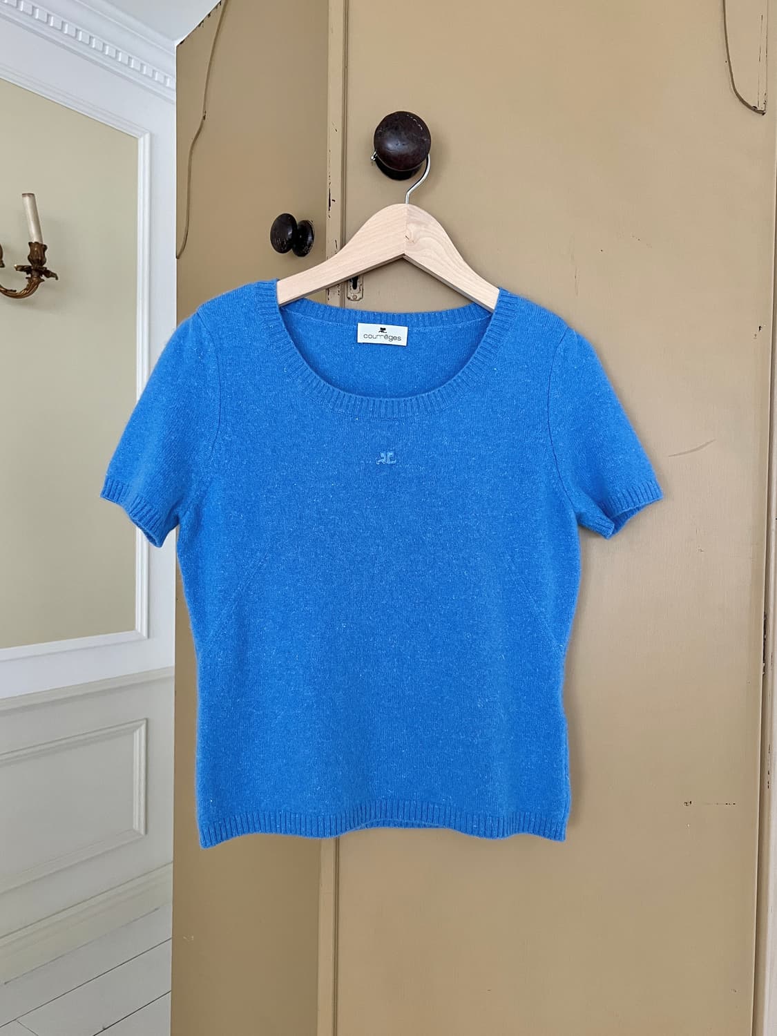 꾸레쥬 캐시미어 글리터 숏슬리브 니트 상품이미지1