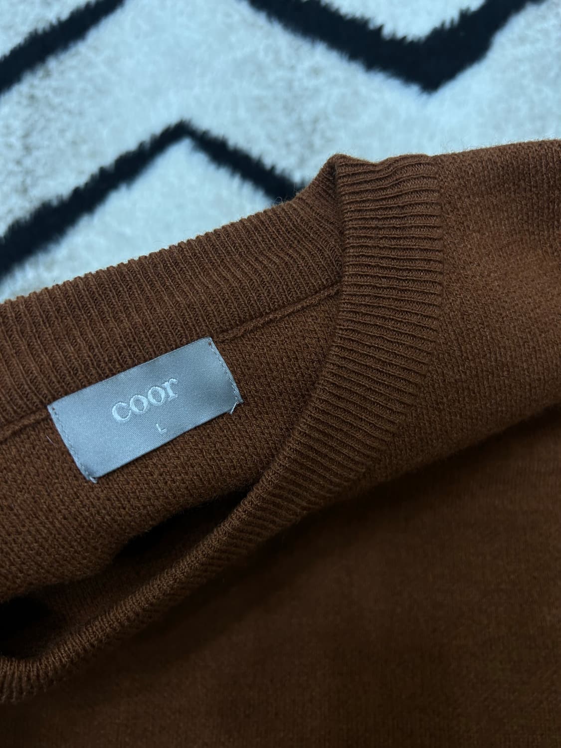 [L]COOR 탑 필 울 라운드 니트/브라운 상품이미지5