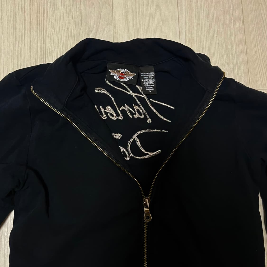 할리 데이비슨 여성 면 집업 S 자수 자켓 미국 빈티지 상품이미지3