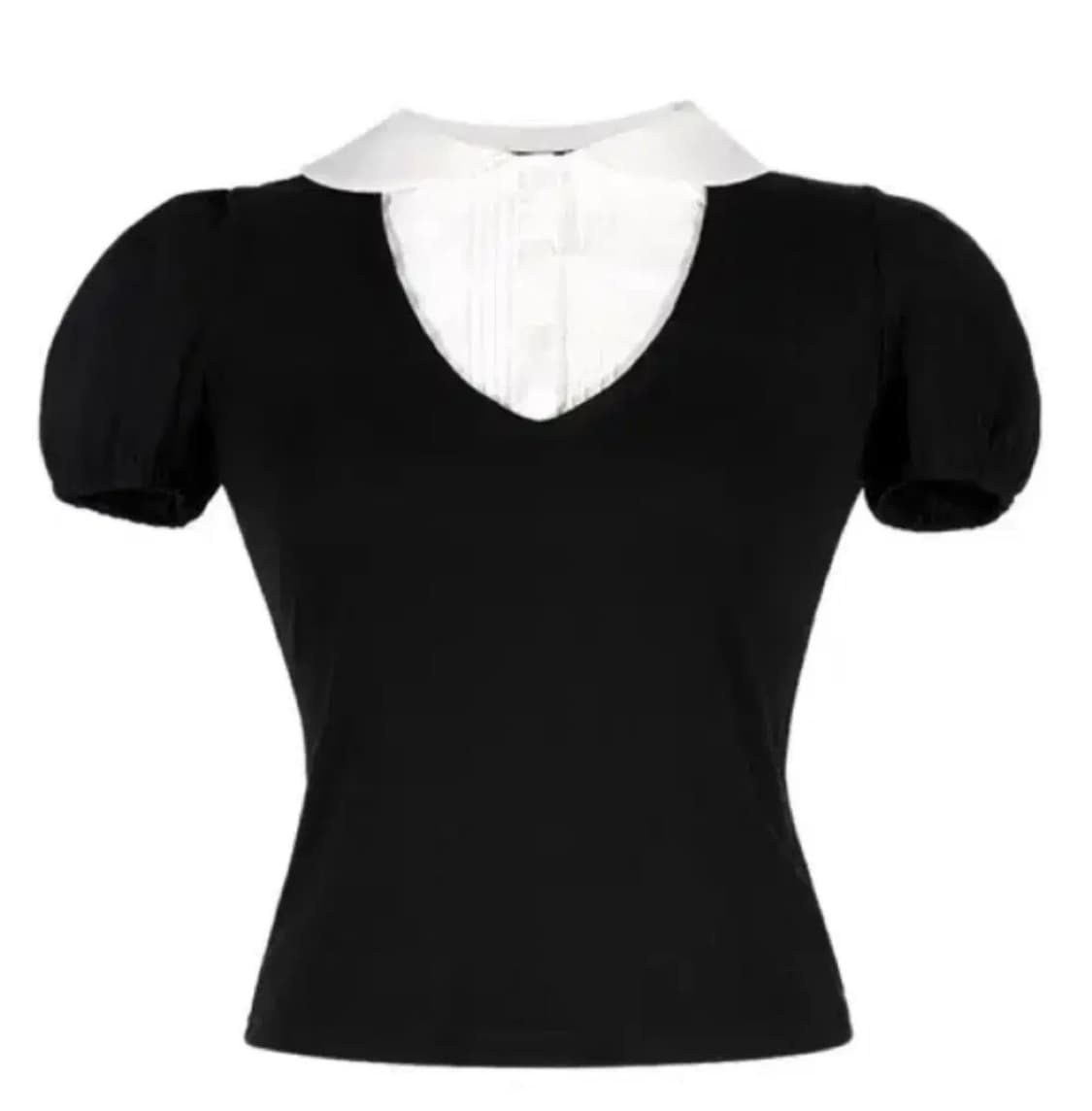 위스페어리 디어마이페어리 쁘띠 레이어드 블라우스 블랙 상품이미지1