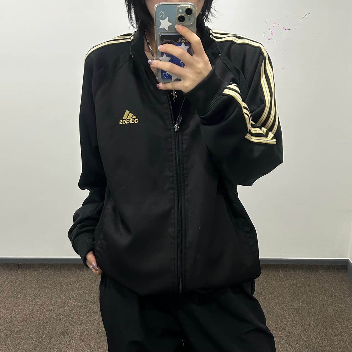 Adidas 아디다스 글리터 골드 블랙 트랙탑 져지  상품이미지1