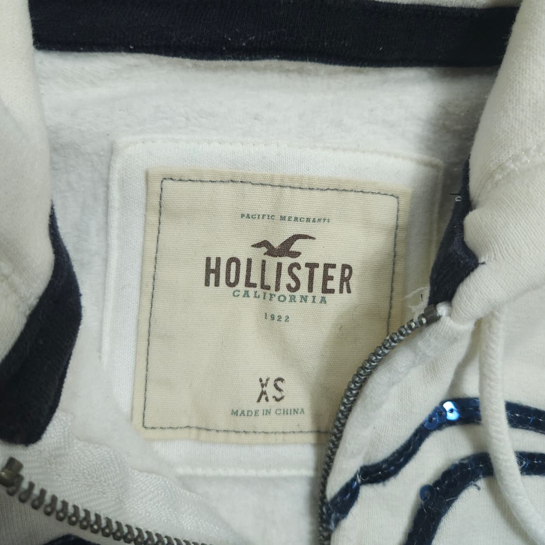 홀리스터 화이트 후드 집업 XS 딱붙핏 상품이미지4