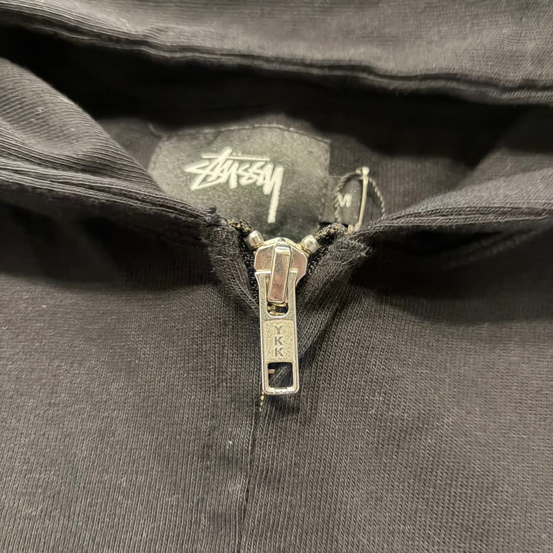 [M] 스투시 재팬 블랙 빅로고 후드집업 백로고 B343 상품이미지4