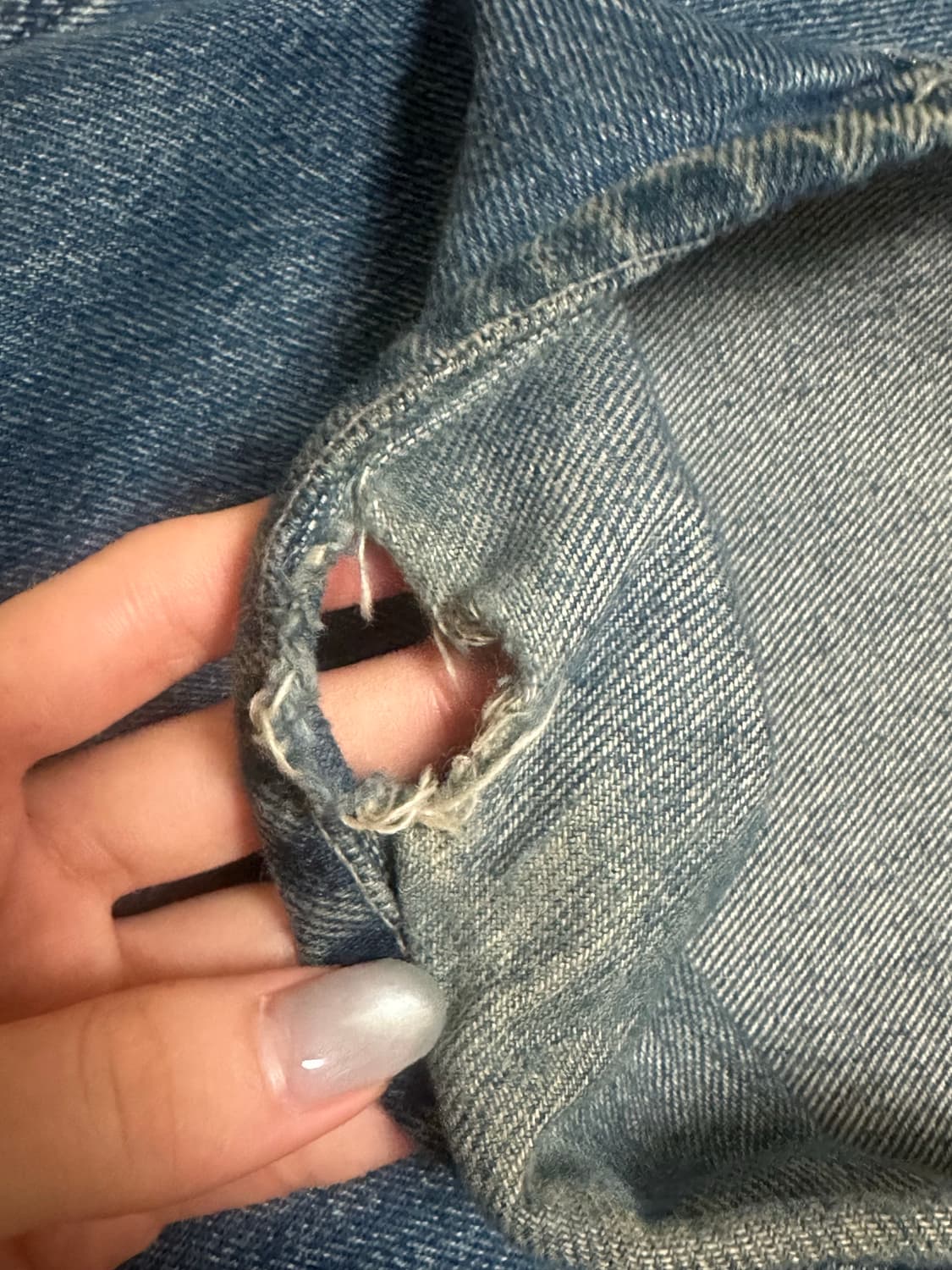 유니클로 커브드진 진청 25사이즈  상품이미지4