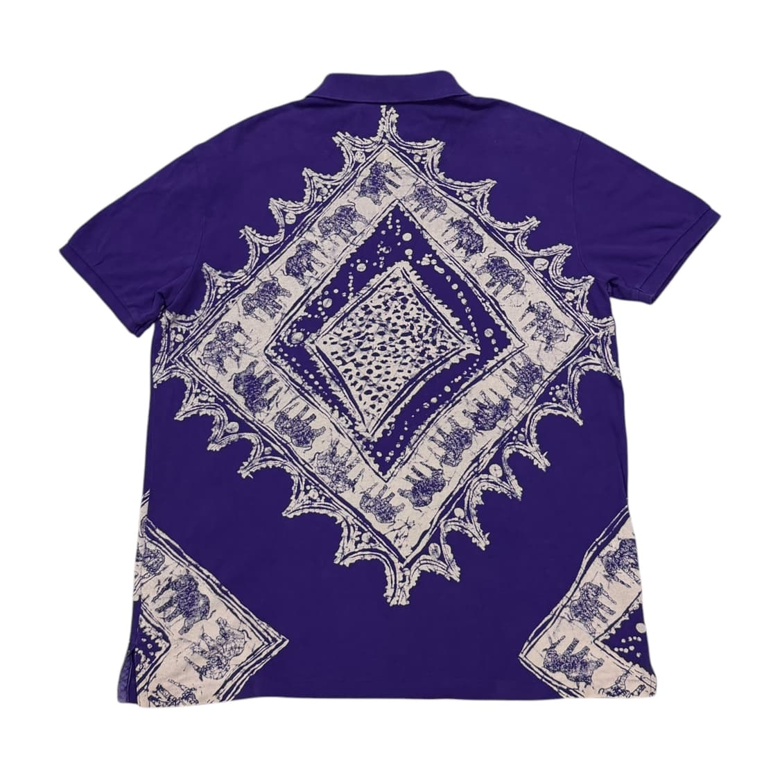 폴로 랄프로렌 페이즐리 패턴 Y2K PK 카라 반팔티 퍼플 XL 상품이미지3