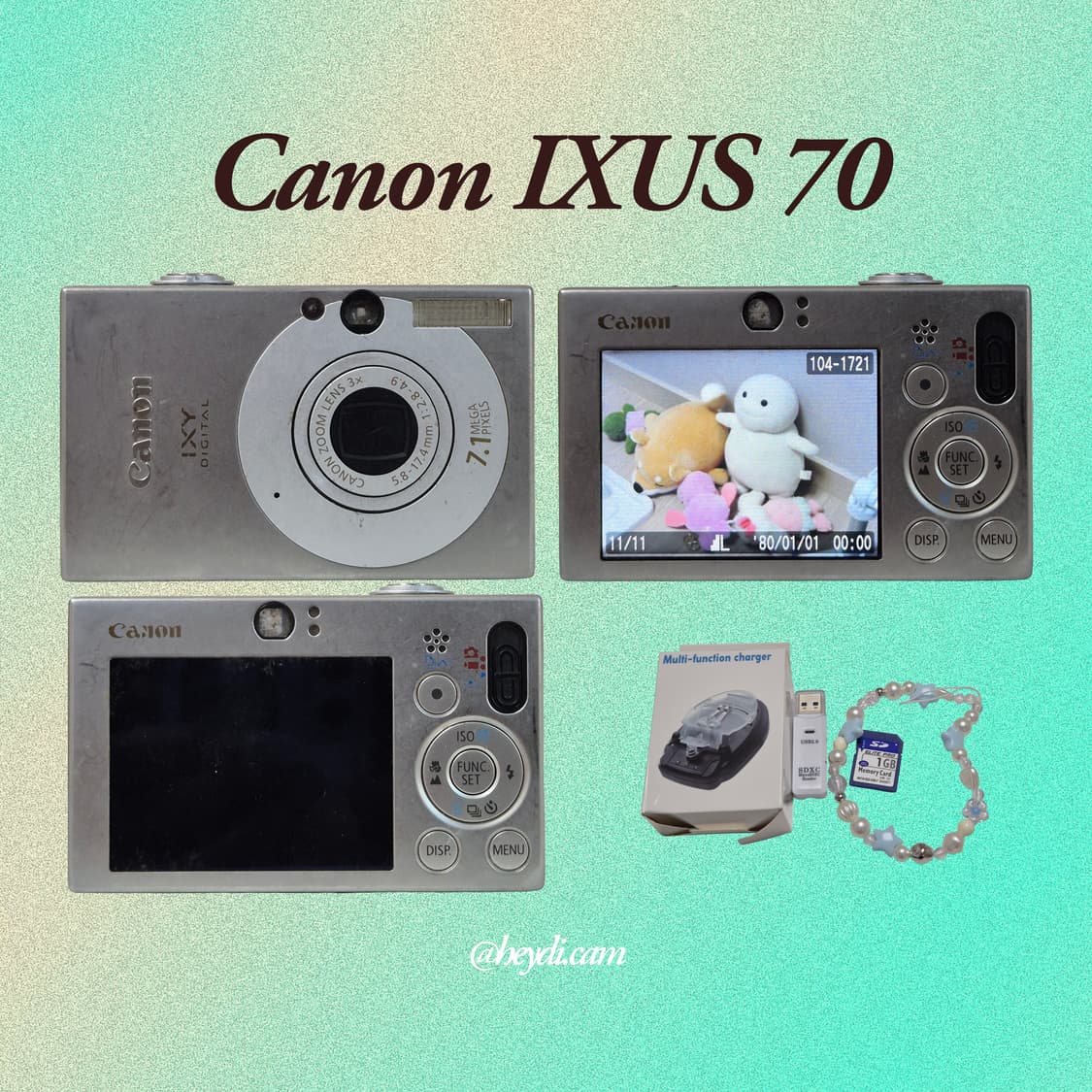 (강민경 아이브 리즈 은채) 캐논 ixus70실버 (SD1000 상품이미지2