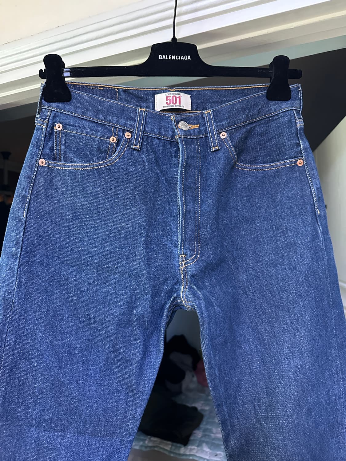 [32X30] 빈티지 리바이스 501 인디고 데님 팬츠 상품이미지2