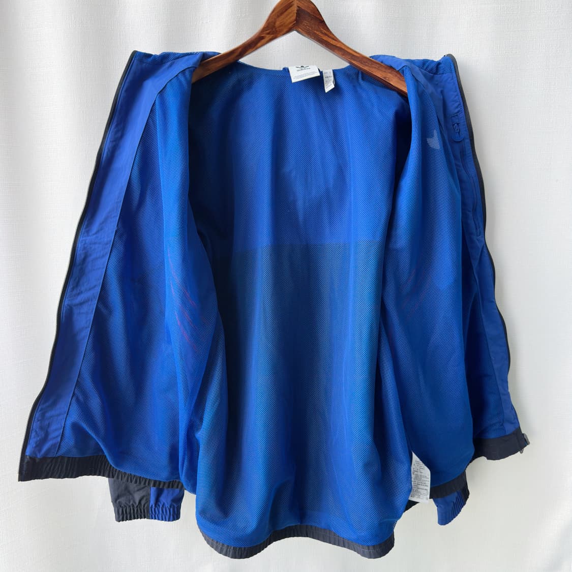 아디다스 SPRT 트레포일 자수 나일론 바람막이 자켓 블루 XL 상품이미지7