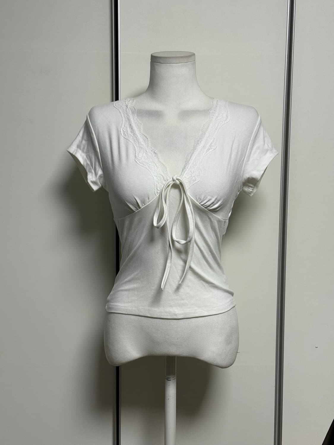 레이스 리본 반팔  상품이미지1