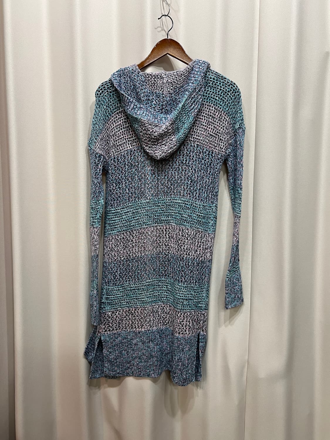 갭 여성 그물 니트 오픈 후드 롱 가디건  상품이미지6