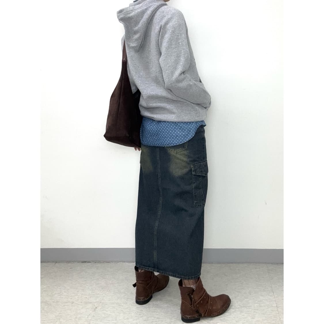 빈티지 진청 데님 카고 스커트 상품이미지3