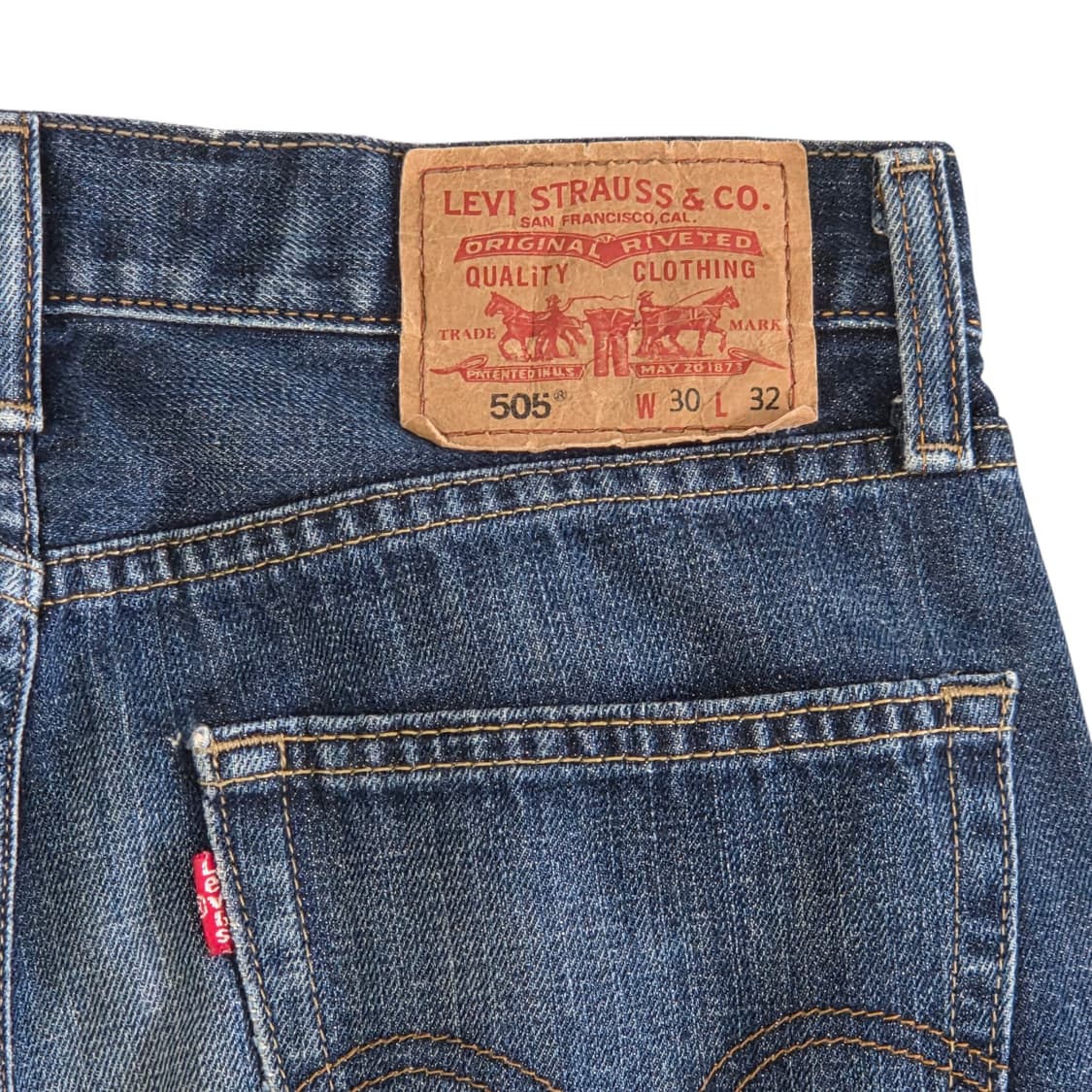 Levi's 리바이스 505 빈티지 스트레이트 워싱 데님 상품이미지5