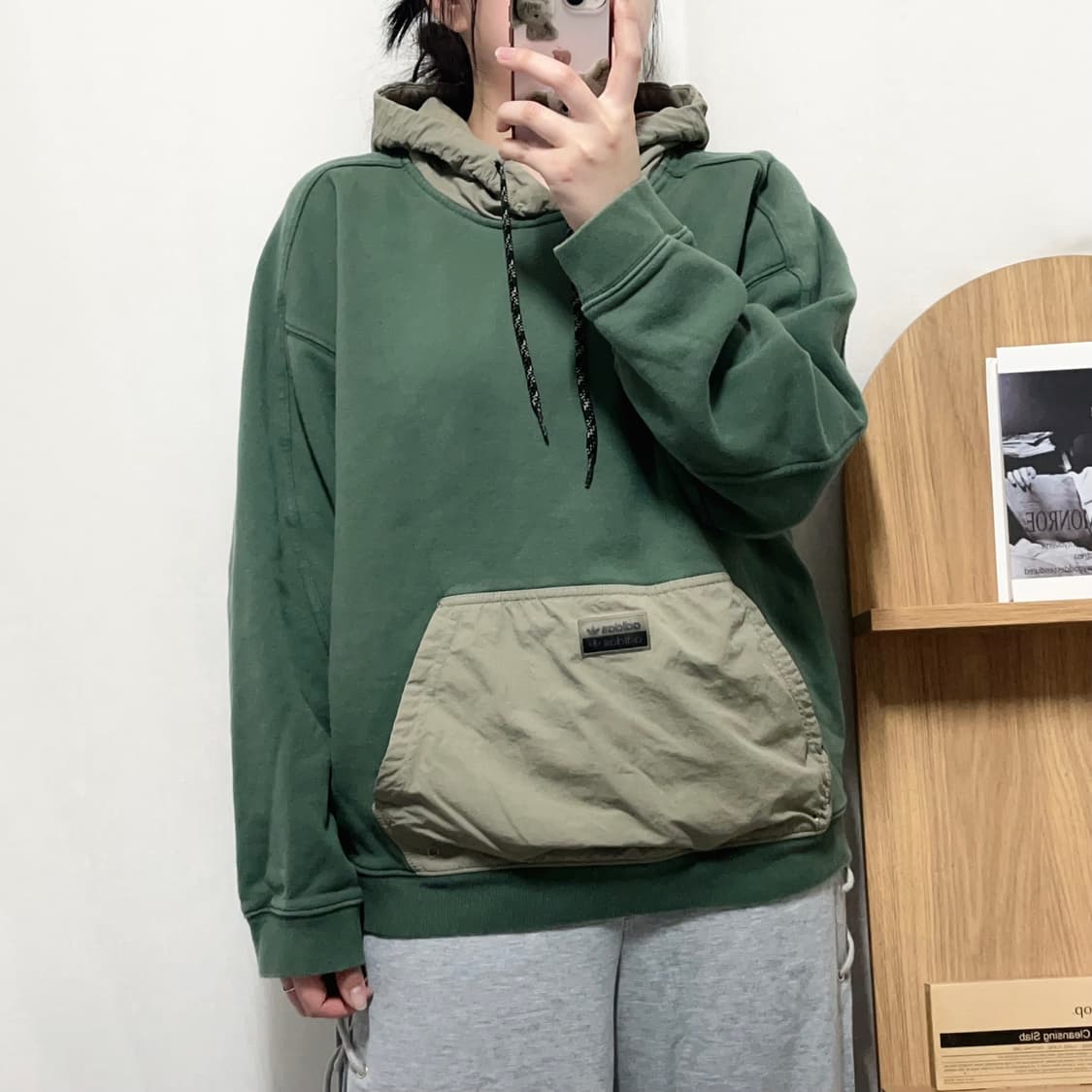 [정품] 아디다스 카키 캥거루포켓 유틸리티 후드티 [ 2XL ] 상품이미지2