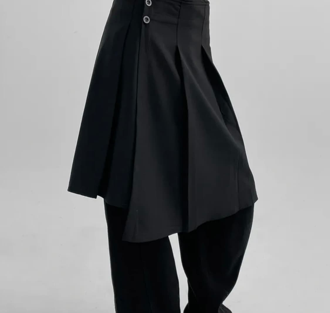 블랙업 스텔비 플리츠 랩 미디스커트 상품이미지3