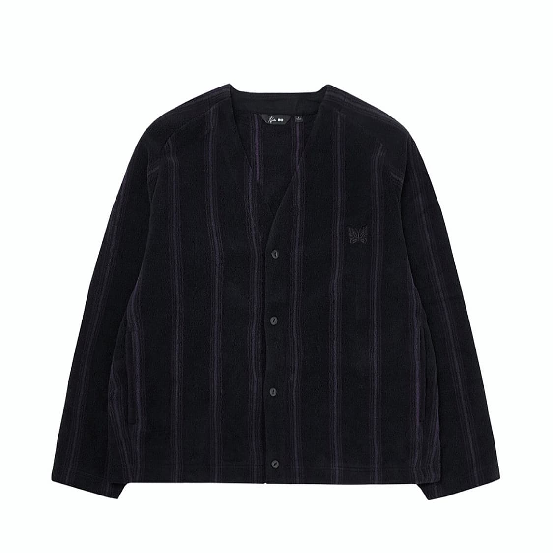 [새상품 S] 유니클로 니들스 콜라보 유니들스 플리스 가디건 블랙 퍼플 상품이미지3