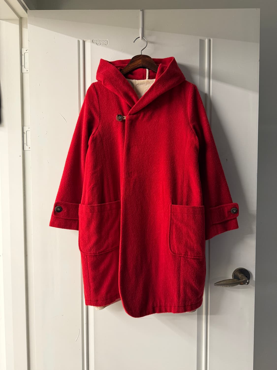 일본빈티지 kha:ki 레드 울 더플코트 상품이미지5