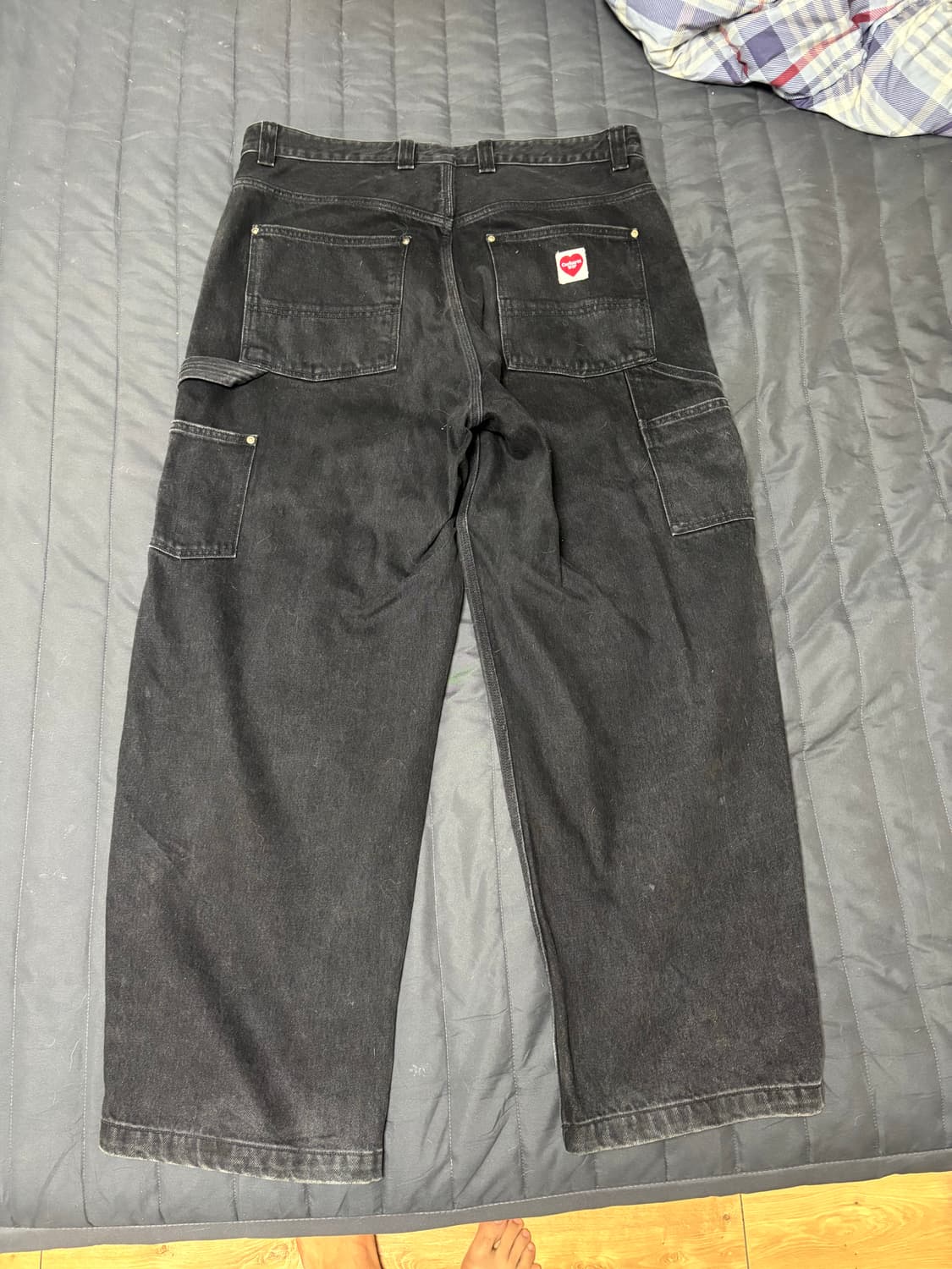 칼하트 wip 내쉬 더블니 블랙 스톤 워시드 상품이미지2