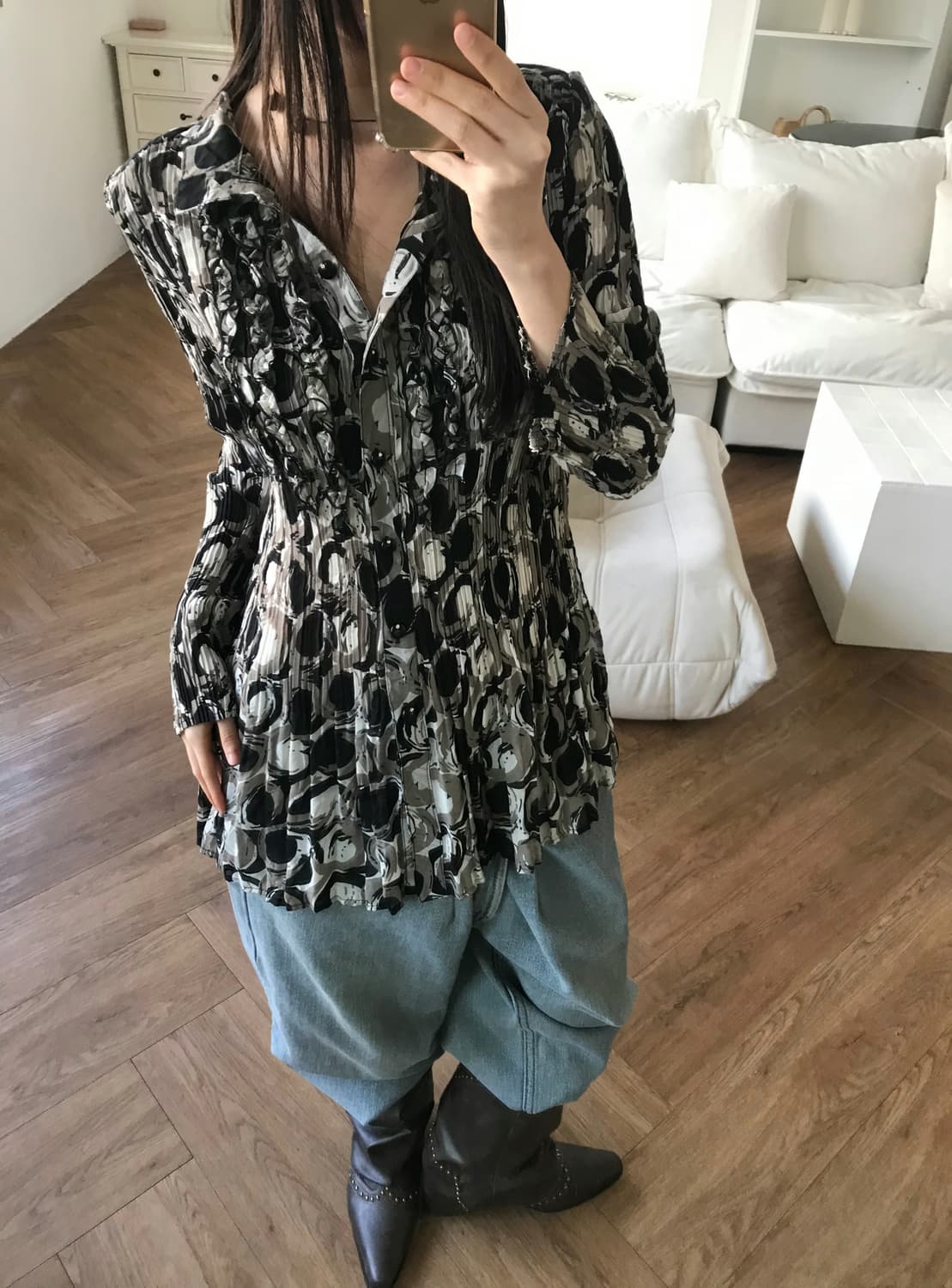 vintage pleats blouse 상품이미지3