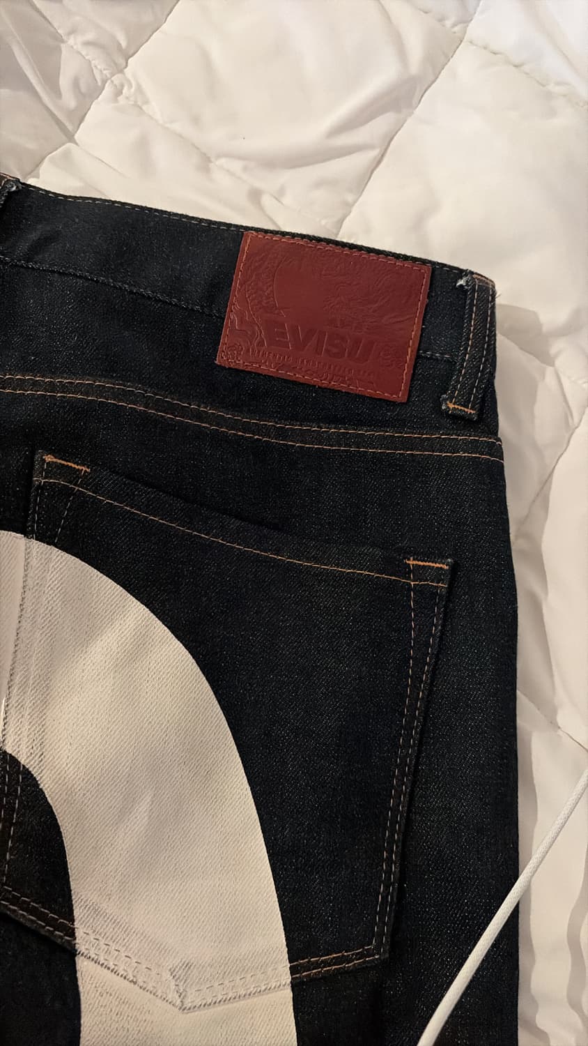 에비수 화이트 빅로고 데님팬츠 상품이미지4