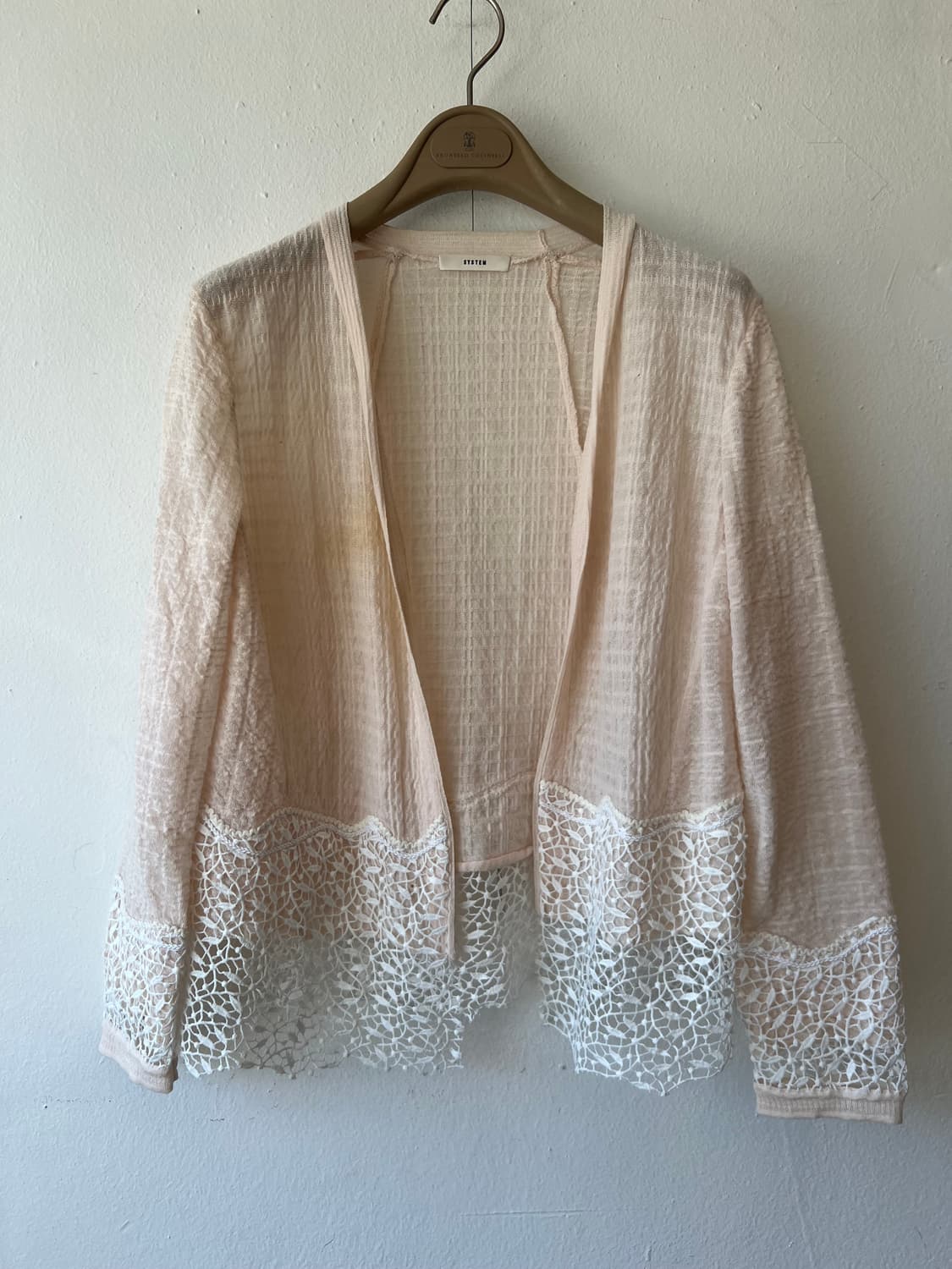 시스템 여성 피치핑크 자수가디건 코튼가디건  상품이미지2