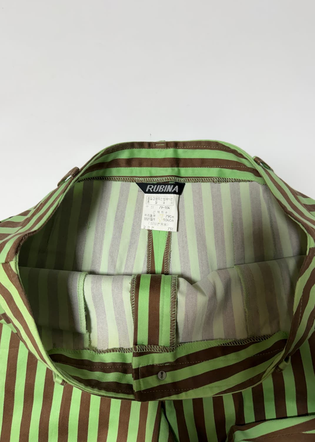 VTG 빈티지 그린 스트라이프 크롭 팬츠 상품이미지8