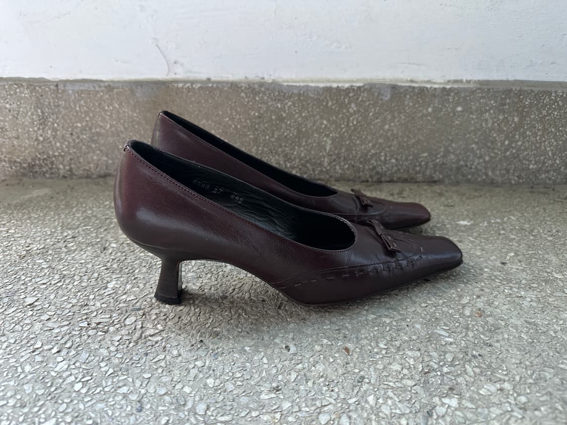 Vintage Square Toe Kitten Heels 상품이미지3