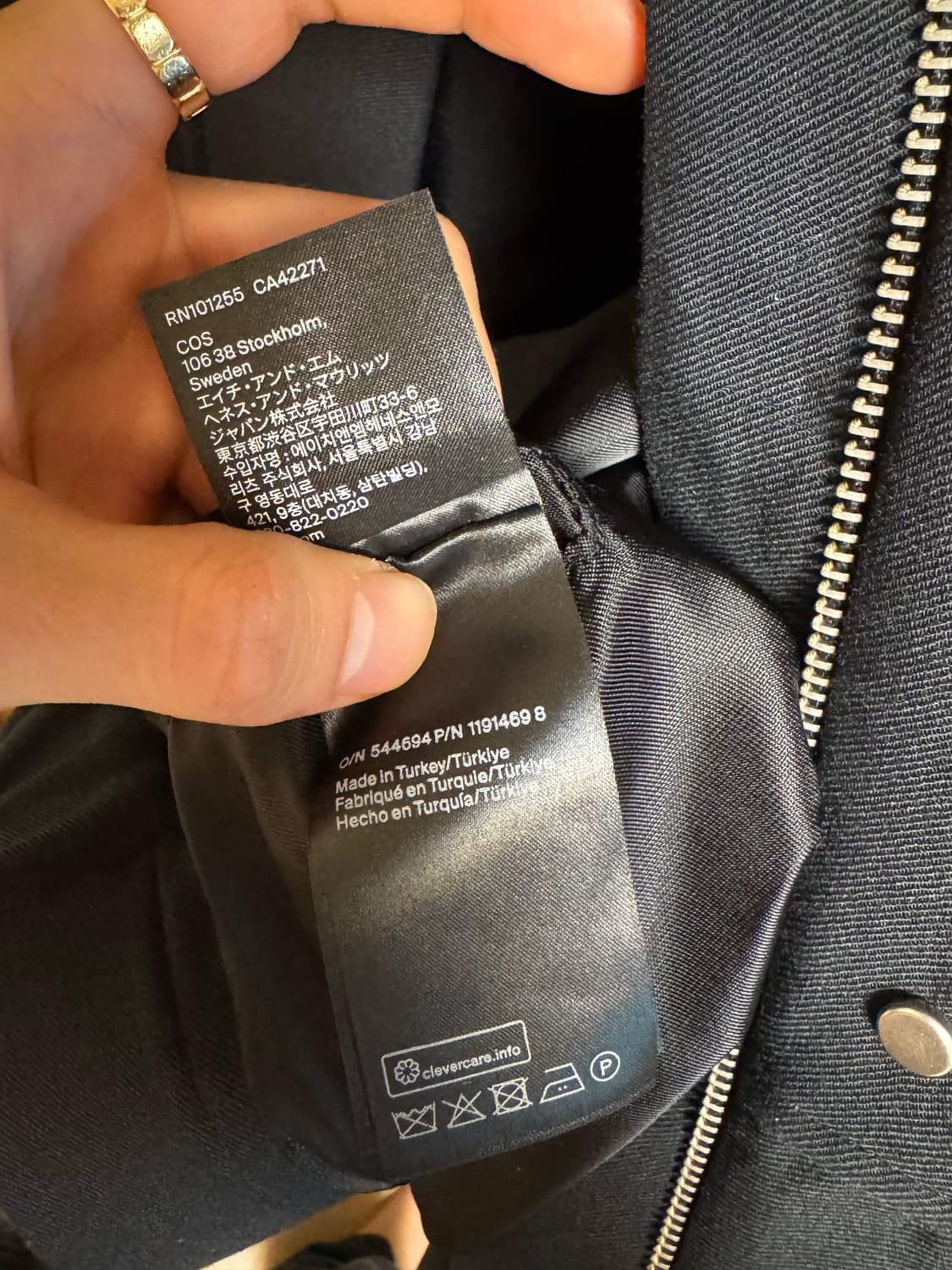 코스(COS) 오버사이즈 퍼넬 넥 울 보머 재킷 L 상품이미지6