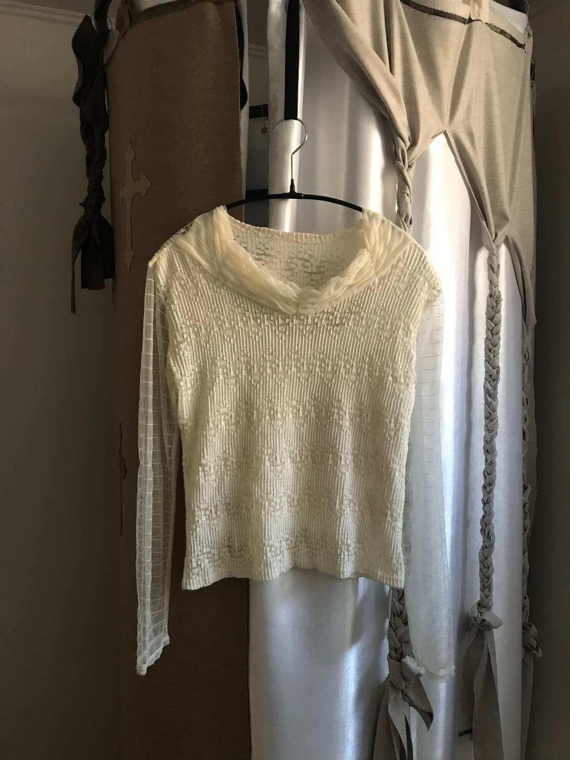vintage see-through pattern top 상품이미지8