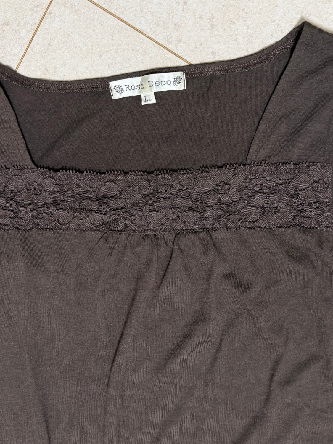 모리걸 브라운 크로쉐 나시 레이어드 슬리브리스 상품이미지2