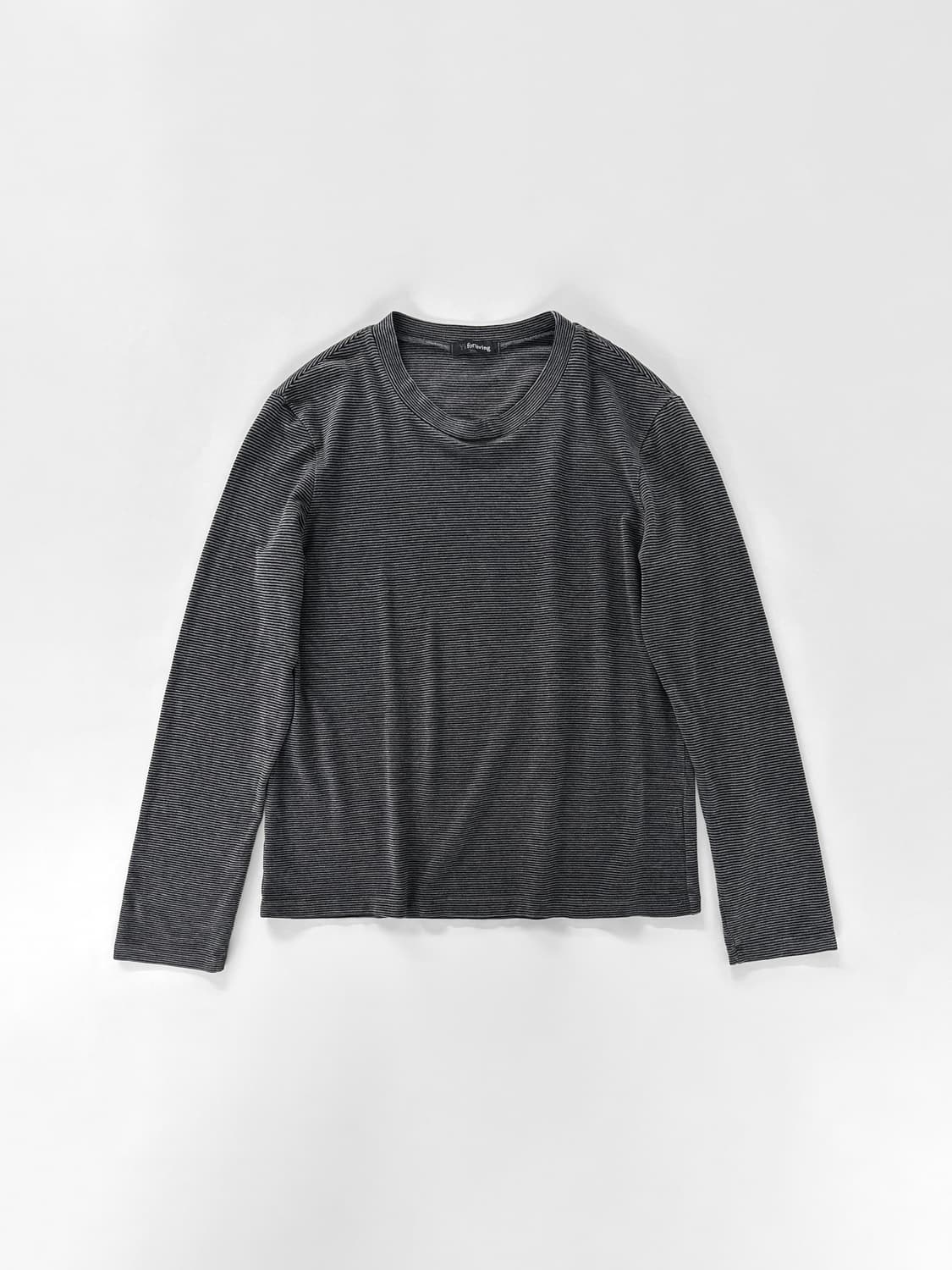 요지 포 리빙 파인 스트라이프 패턴 롱 슬리브 티셔츠 상품이미지3