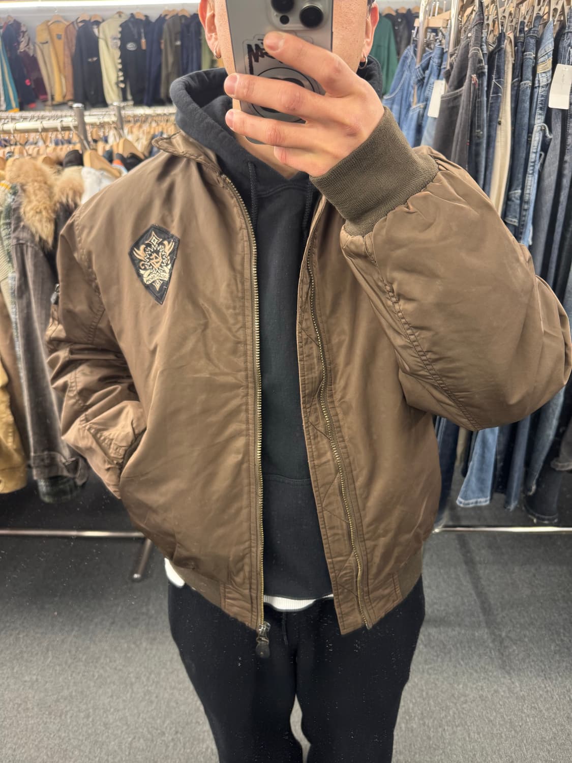 L)American vintage 브라운 MA-1 항공점퍼 (지퍼X) 상품이미지1