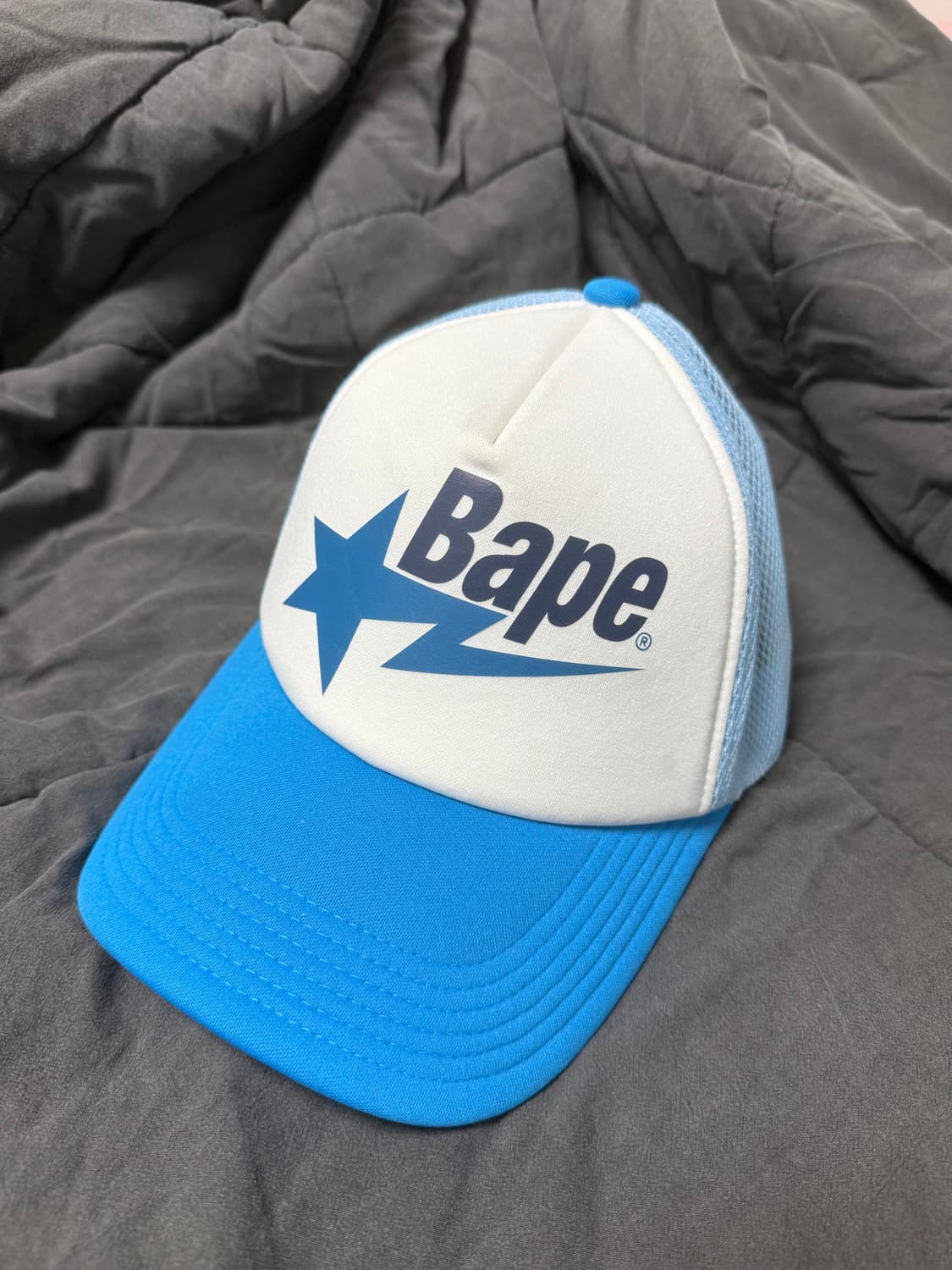 [뉴진스 해린 착용) 베이프 스타 메쉬 캡 블루  상품이미지2