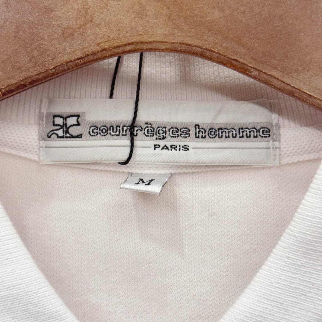 꾸레쥬 옴므 반팔 PK 티셔츠 파리 로고 자수 디테일 화이트 상품이미지7