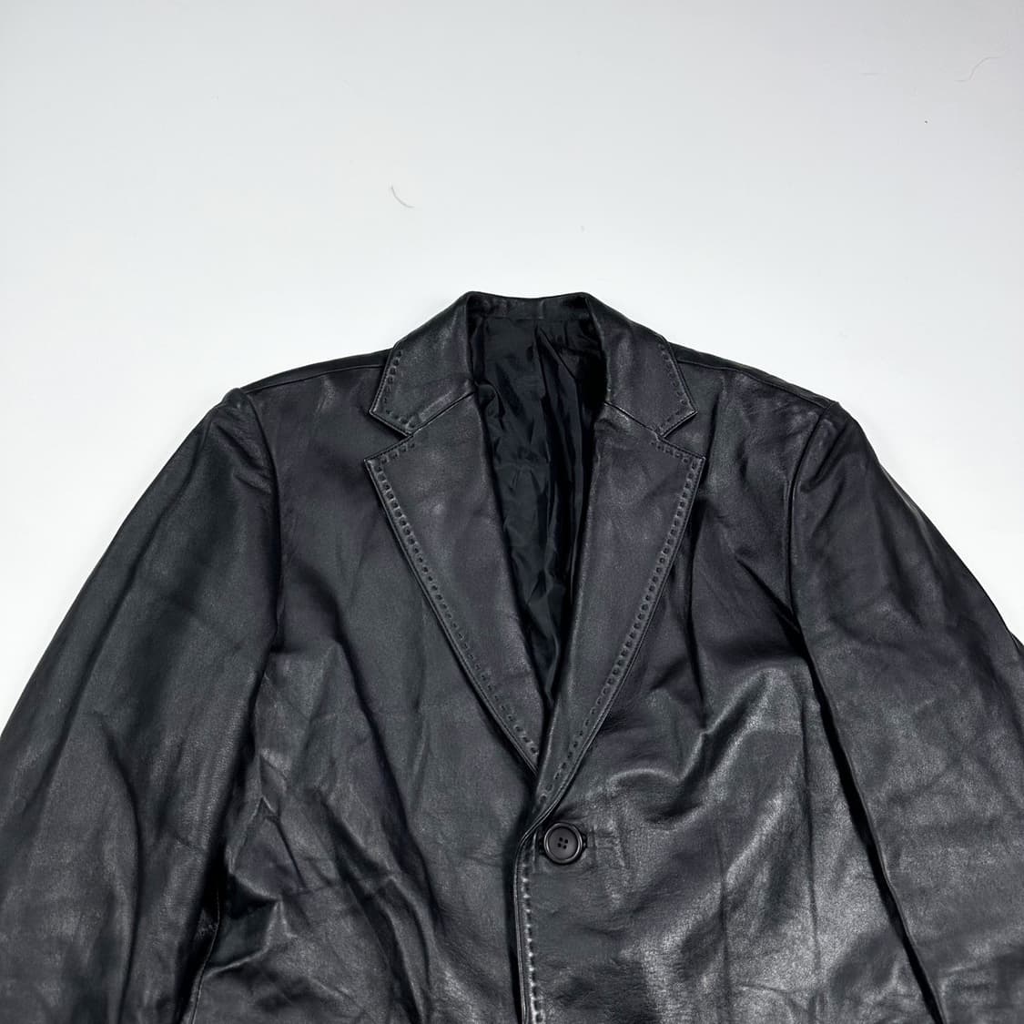 VTG 빈티지 양가죽 블랙 블레이저 자켓 (XL) 상품이미지1