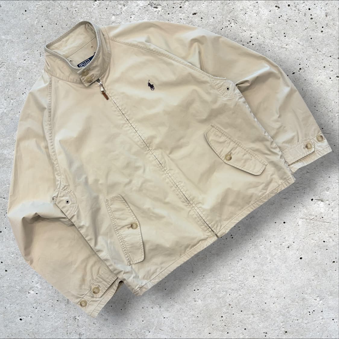 [L] 폴로 랄프로렌 해링턴 베이지 코튼 자켓 점퍼 D885 상품이미지1