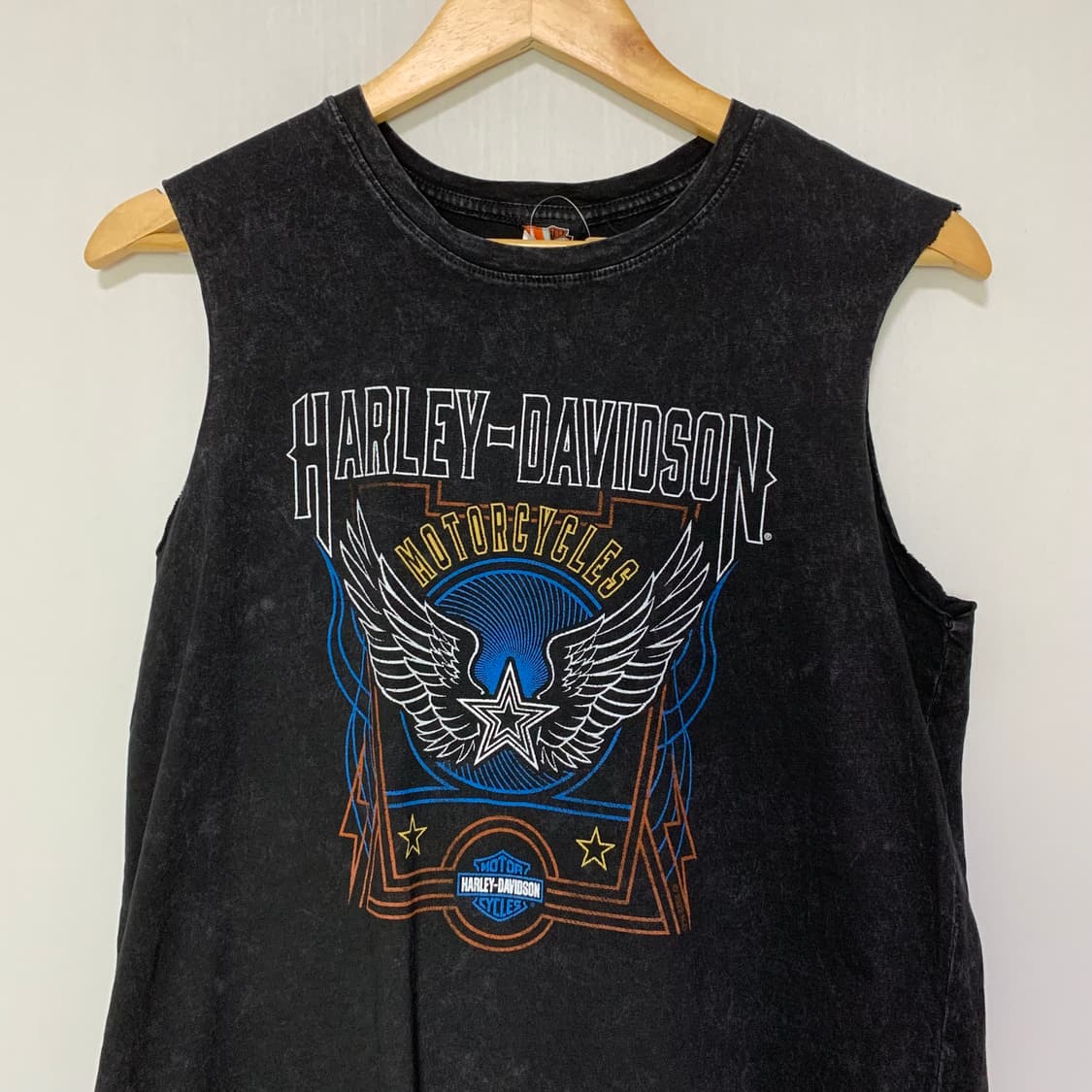 할리 데이비슨 빈티지 프린팅 슬리브리스 펑크 나시 L 남녀공용 상품이미지2