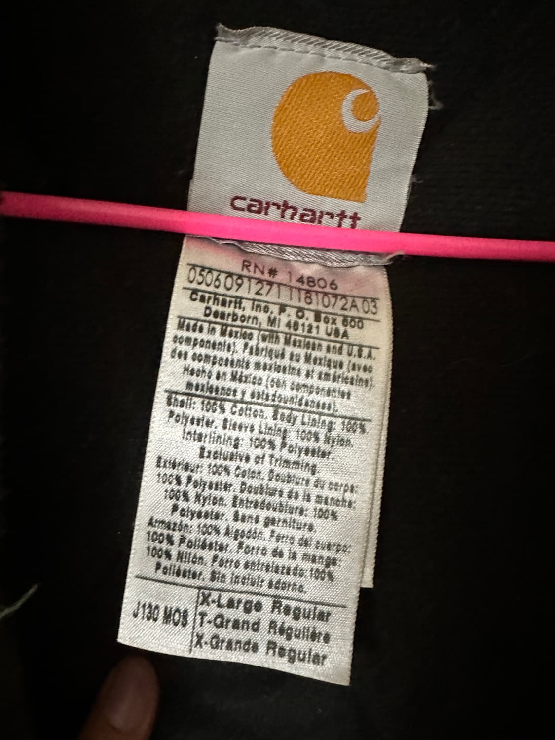 칼하트 액티브자켓 j130 moss xl 상품이미지8