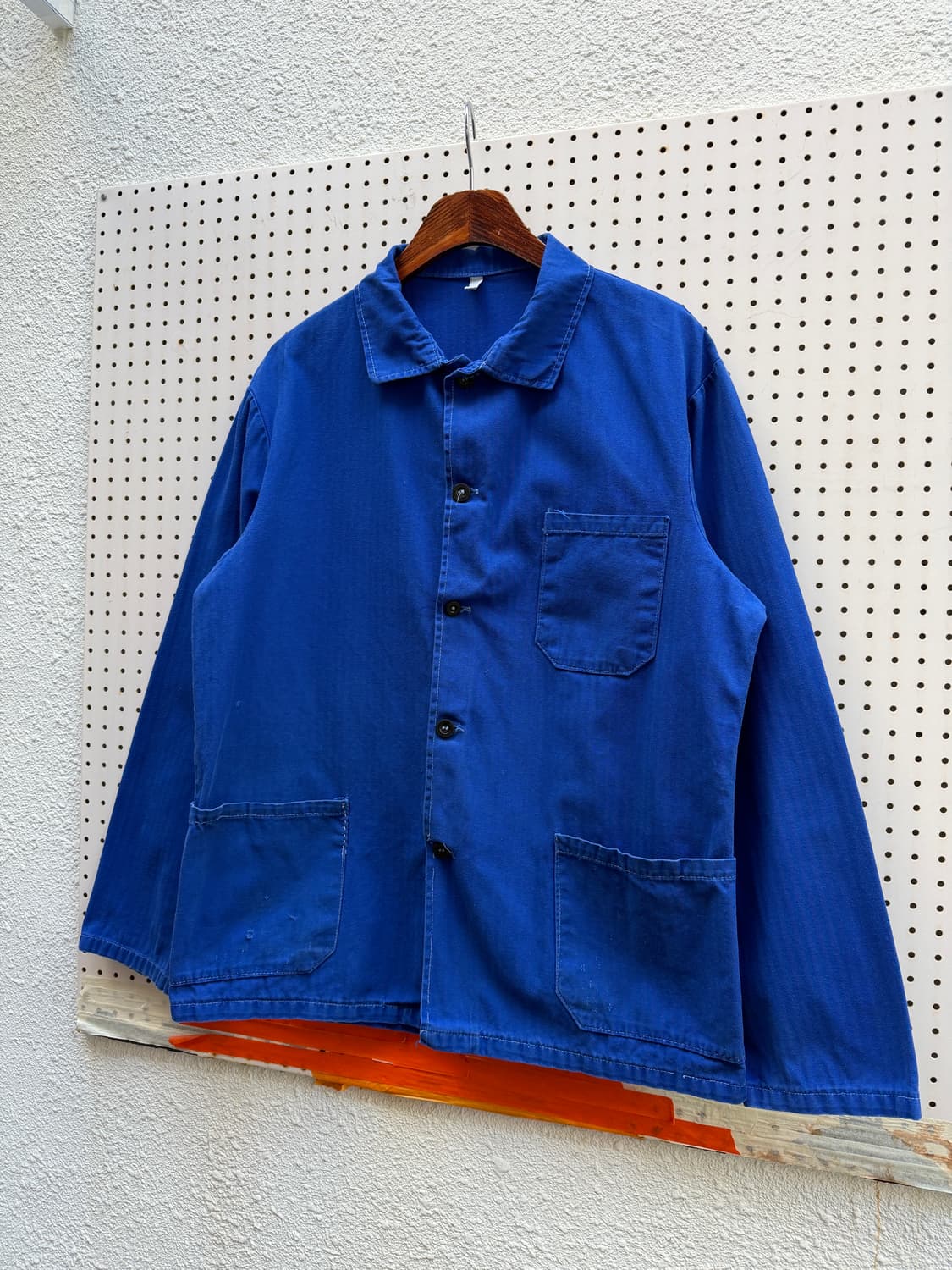OLD VINTAGE WASHED BLUE HBT 헤링본 프렌치워크자켓 상품이미지4